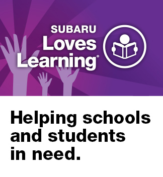 Subaru Loves Learning. Helping schools and students in need.