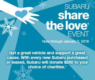 Subaru share the love® event - Now through January 2, 2019